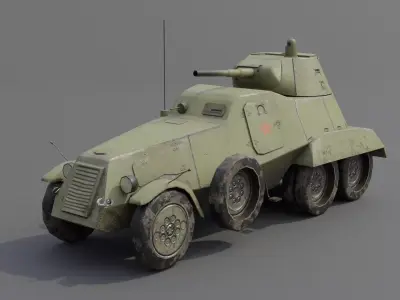 BA-11 Armored Car Low-poly 3D model
