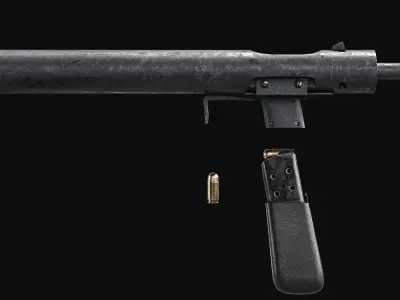 Welrod Mk II Suppressed Pistol Low-poly 3D model