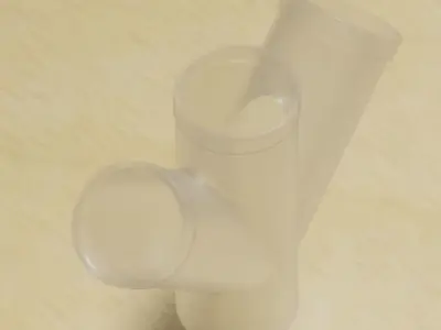 Transparent Fitting Double Y 3D model