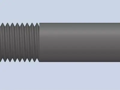 Bolt Partial Thread Hexagonal Head M24x130mm 3D model