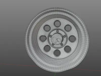 rusty damage old wheel 3D model