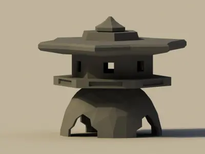Low Poly Japanese Toro Low-poly 3D model