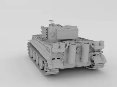 Panzer Tiger Tank Clay 3D model