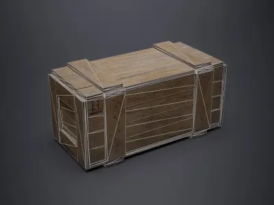 Destructible Wooden Box - Game Ready Low-poly 3D model