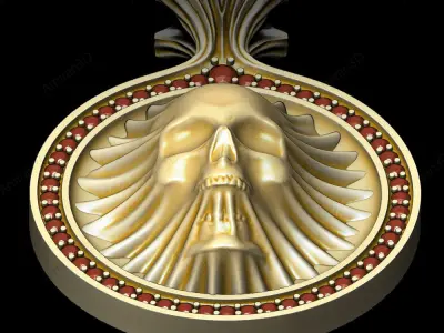 Skull Pendant 3D print model 4