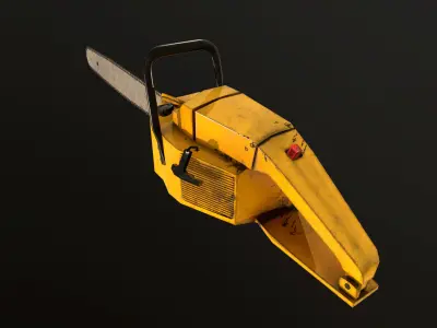 Chainsaw lowpoly Low-poly 3D model