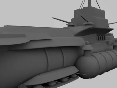  BATTLE SHIP MODEL Low-poly 3D model