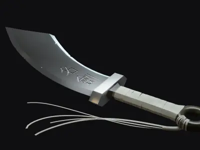 Stylized Chinese Dao Sword Low-poly 3D model