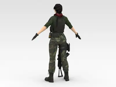 Female Soldier 3D model