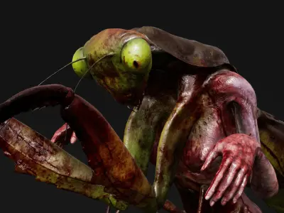 Mutant Mantis - Horror Insects Collection Low-poly 3D model