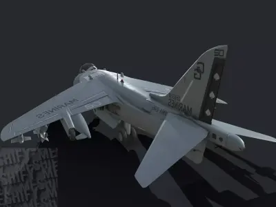 VTOL Fighter Jet II Low-poly 3D model