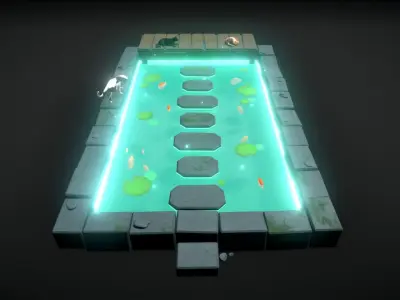 Japanese Pond Low-poly 3D model