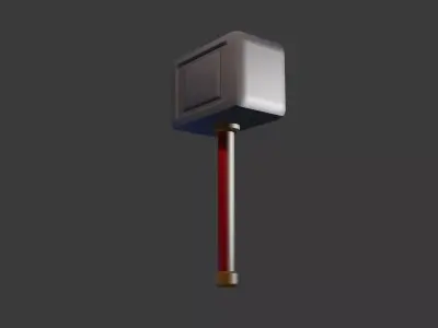 Stylized Low Poly Hammer - Game Ready Asset Low-poly 3D model