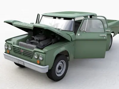 Dodge Power Wagon Crew Cab Truck 1964 3D model