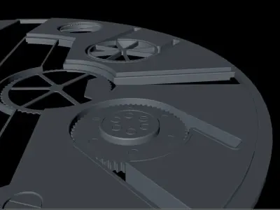 Rear plate of mechanical watch Low-poly 3D model