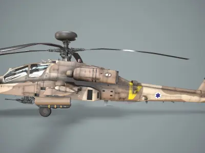  Apache AH-64D Israel Air Force Complex Low-poly 3D model
