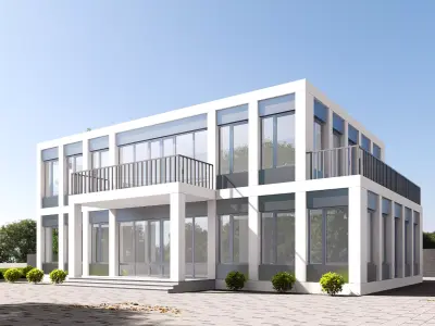 administrative building Low-poly 3D model