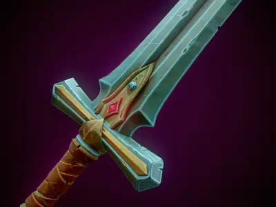 Sword Stylized Game Ready Low-poly 3D model