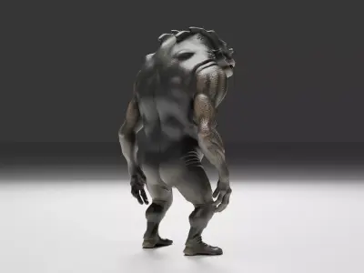  Muscular Alien Creature Drexon 3D Model Low-poly 3D model