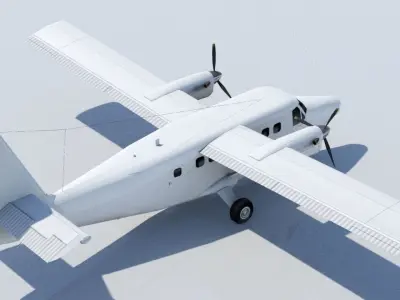 De Havilland Canada DHC-6 Twin Otter Static Low Poly Low-poly 3D model