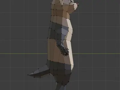 Low Poly Ferret in polygons Low-poly 3D model