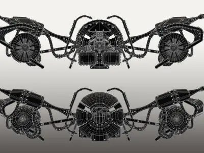 Lowpoly Steampunk Race Pod Low-poly 3D model