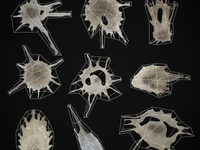 Bird Poop Pack Low-poly 3D model