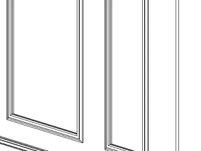 Wall paneling historic decor mouliding revit parametric family 3D model
