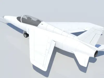 Folland Gnat Tr1 Trainer Low Poly Blank  Static Low-poly 3D model