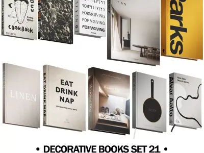 212 decorative books set 21 gold collection PART 2 3D model