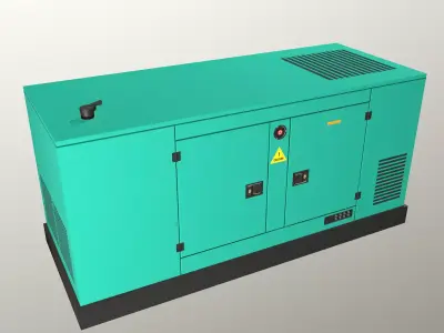Industrial Power Generator Low Poly Low-poly 3D model