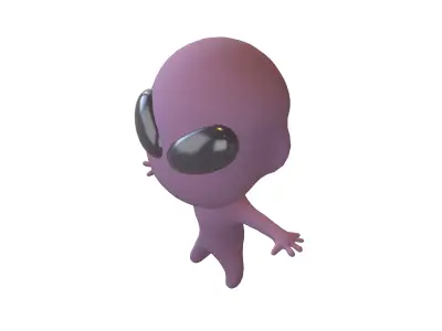 Cartoon Character Alien Monster v1 003 Low-poly 3D model