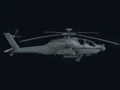 Asset - Army - Aircraft AH 64A - 3D MODEL Low-poly Low-poly 3D model