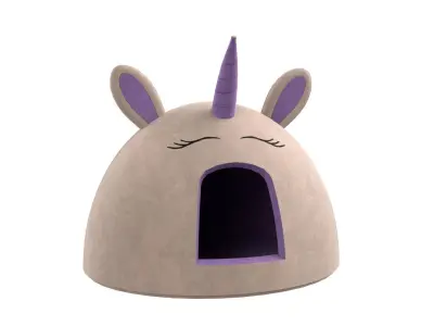 Unicorn Meow Hut Cat Hut Cat Tent Cozy Gray 3D model
