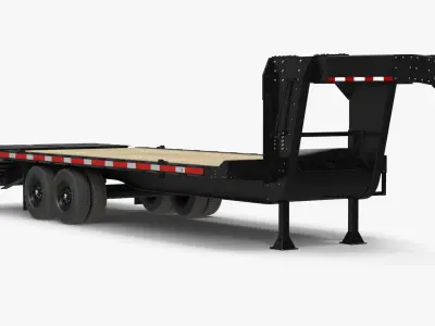 Gooseneck Hauler Pickup Trailer 3D model