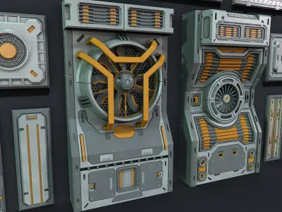 Sci-Fi Panels - Collection 4 - 20 pieces  Low-poly 3D model