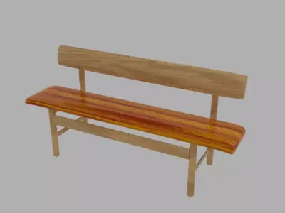 Desk Bench 3D model