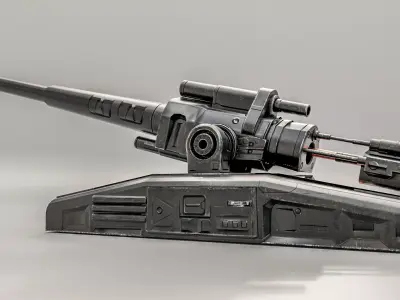 Sci-fi Cannon Free 3D model