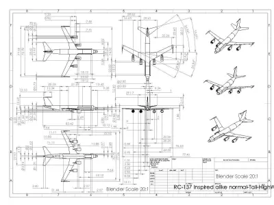 RC-137 CFM Radar Plane - Custom 1950s Modernized Jet Low-poly 3D model