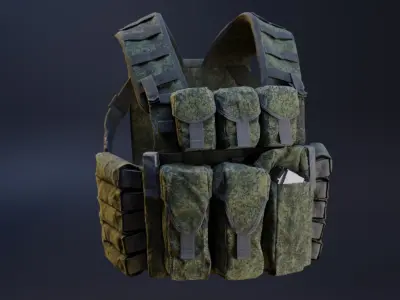 Russian 6B46 Ratnik Plate Carrier Vest Low-poly 3D model