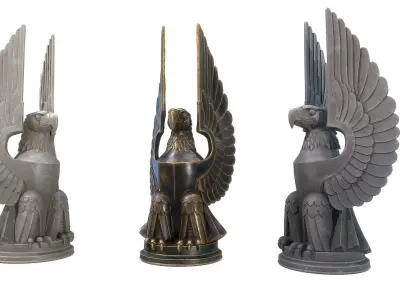 Eagle Sculpture Low-poly 3D model