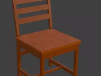 Wooden chair Free 3D model 2
