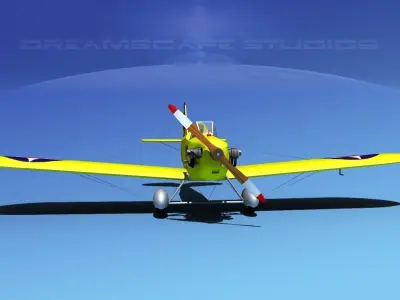 Flybaby fighter plane flying in sky 3D model