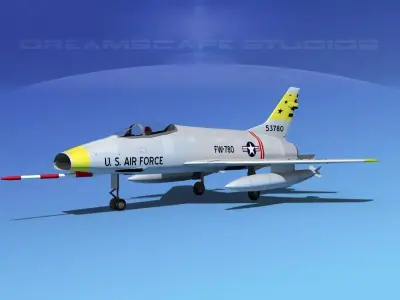 North American F-100D Super Sabre V13 USAF 3D model