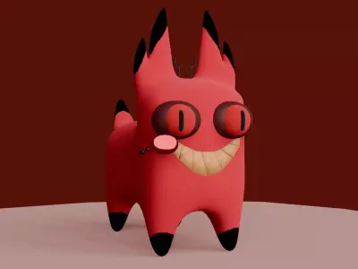 Alastor Cat Meme Free low-poly 3D model