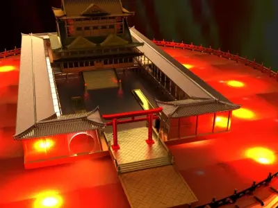 Chinese House Low-poly 3D model