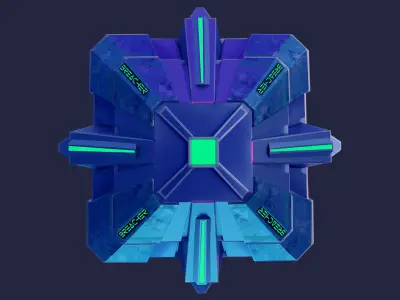 Sci-fi grenade Low-poly 3D model