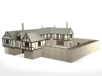 Medieval Inn The Blue Rabbit Free low-poly 3D model