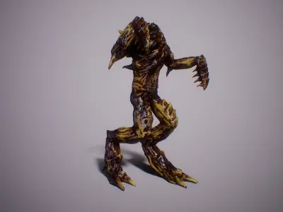 Alien PBR Game Character with LOD Low-poly 3D model