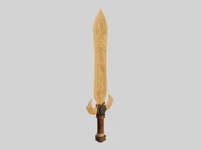 Wood Sword Low-poly 3D model